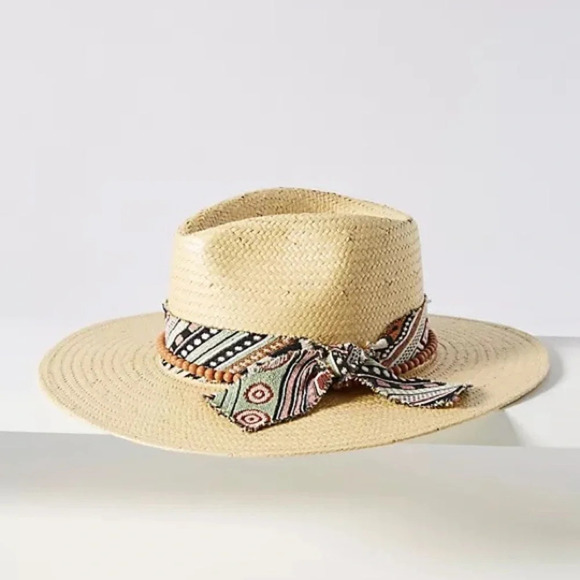 Anthropologie Scarf Trimmed Rancher Hat - Picture 2 of 6